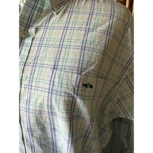 FISH HIPPIE Tailored Fit Mens Plaid Button Down Shirt Long Sleeve Size L